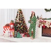 image:imageEkouaer Womens Satin Pajama Set Classic Pattern Silky Pj Sets Button Down Sleepwear LoungewearGreen Christmas Teddy 02