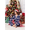 image:imageEkouaer Womens Satin Pajama Set Classic Pattern Silky Pj Sets Button Down Sleepwear LoungewearNavy Christmas 03