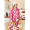 image:imageEkouaer Womens Satin Pajama Set Classic Pattern Silky Pj Sets Button Down Sleepwear LoungewearRose Teddy Moon