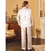 image:imageEkouaer Womens Satin Pajama Set Classic Pattern Silky Pj Sets Button Down Sleepwear LoungewearSleeping Teddy 03