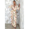 image:imageEkouaer Womens Satin Silky Pajama Set 2 Piece Print PJs Soft Loungewear Button Down Sleepwear with Elastic Waist Long PantsCcrayfish
