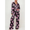 image:imageEkouaer Womens Satin Silky Pajama Set 2 Piece Print PJs Soft Loungewear Button Down Sleepwear with Elastic Waist Long PantsCpink Leopard