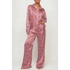 image:imageEkouaer Womens Satin Silky Pajama Set 2 Piece Print PJs Soft Loungewear Button Down Sleepwear with Elastic Waist Long PantsCpurple Octopus