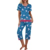 image:imageEkouaer Capri Pajama Sets for Women Short Sleeve Tops Sleepwear Sleep Sets Pjs Sets Soft Two Piece Loungewear SetsBlue Sheep