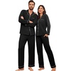 image:imageEkouaer Couple Matching Pajamas 100 Cotton Long Sleeve Sleepwear Button Down Loungewear Pjs Set SXXLBlack