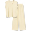 image:imageEkouaer Lounge Sets for Women 2 Piece Outfits Knit Sweater Vest Lounge Pants Casual Matching Loungewear SetBeige