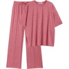 image:imageEkouaer Lounge Sets for Women Short Sleeve Pullover Tops and Long Pants Soft Pajamas Set 2 Piece Outfits SXXLOld Rose