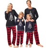 image:imageEkouaer Matching Family Sets Christmas Pajamas Set Xmas PJS Sleepwear Soft Christmas Matching JammiesChristmas Tree Plaid