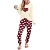 image:imageEkouaer Pajama Sets for Women 2 Piece Plaid Pjs Long Sleeve Lounge Sets Comfy Gingham Nightwear with PocketsRed Heart