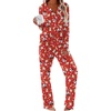 image:imageEkouaer Women Pajamas Set Long Sleeve Sleepwear Button Down Pjs Soft 2 Piece Loungewear with Long PantsChristmas Red