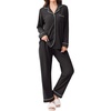 image:imageEkouaer Womens Fleece Pajama Sets Long Sleeve Button Down Twopiece Sleepwear Soft Lounge SetBlack