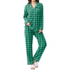 image:imageEkouaer Womens Fleece Pajama Sets Long Sleeve Button Down Twopiece Sleepwear Soft Lounge SetGreen Plaid