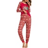 image:imageEkouaer Womens Pajama Set Christmas Pjs Long Sleeve Print Tops and Pajamas Pants Soft Sleepwear SetPat10christmas Tree3