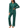 image:imageEkouaer Womens Pajama Sets Long Sleeve Sleepwear Soft Button Down Pjs 2 Piece Loungewear witn Pants SXXLGreen Elk