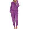 image:imageEkouaer Womens Pajamas Long Sleeve Jogger Sets Comfy Pjs Soft Loungewear 2 Piece Lounge Sets with Pockets SXXLPurple