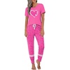 image:imageEkouaer Womens Pajamas Set 2 Piece Lounge Pj Set Short Sleeve Sleepwear Tops with Joggers Pants Loungewear Print NightwearHot Leopard Print