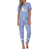 image:imageEkouaer Womens Pajamas Set 2 Piece Lounge Pj Set Short Sleeve Sleepwear Tops with Joggers Pants Loungewear Print NightwearPink Teddy