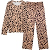 image:imageEkouaer Womens Pajamas Set 2 Piece Lounge Sets Long Sleeve Crewneck Top and Pants Soft Pjs with PocketsLeopard