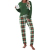 image:imageEkouaer Womens Pajamas Set Long Sleeve Christmas PJ Sets Soft Lounge Set for Women Sleepwear Joggers with PocketsGreen Plaid