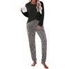 image:imageEkouaer Womens Pajamas Set Long Sleeve Christmas PJ Sets Soft Lounge Set for Women Sleepwear Joggers with PocketsLeopard