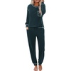 image:imageEkouaer Womens Pajamas Set Waffle Knit Long Sleeve Lounge Set 2 Piece Pj Loungewear Sleepwear SXXLGreen