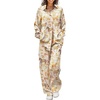 image:imageEkouaer Womens Satin Silky Pajama Set 2 Piece Print PJs Soft Loungewear Button Down Sleepwear with Elastic Waist Long PantsBchampagne Horse