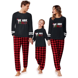 image:imageEkouaer Family Christmas Pajamas Matching Sets Long Sleeve Couple Pjs Holiday Sleepwear Soft Loungewear with PocketsBlack Red Plaid