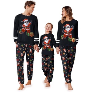 image:imageEkouaer Family Christmas Pajamas Matching Sets Long Sleeve Couple Pjs Holiday Sleepwear Soft Loungewear with PocketsBlacksanta