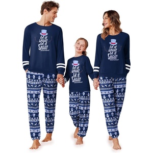 image:imageEkouaer Family Christmas Pajamas Matching Sets Long Sleeve Couple Pjs Holiday Sleepwear Soft Loungewear with PocketsBluechristmas