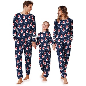 image:imageEkouaer Family Christmas Pajamas Matching Sets Long Sleeve Couple Pjs Holiday Sleepwear Soft Loungewear with PocketsNavysnowman