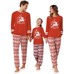 image:imageEkouaer Family Christmas Pajamas Matching Sets Long Sleeve Couple Pjs Holiday Sleepwear Soft Loungewear with PocketsRed Whiteelk