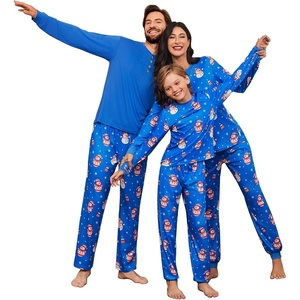 image:imageEkouaer Family Christmas Pajamas Matching Sets Womens Mens Pjs Long Sleeve Sleepwear Holiday Lounge SetsBlue Snowman and Snowflake