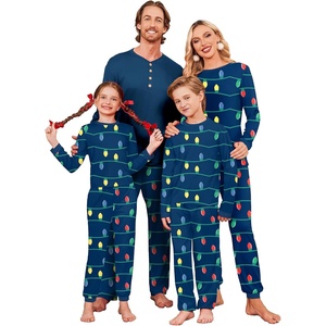 image:imageEkouaer Family Christmas Pajamas Matching Sets Womens Mens Pjs Long Sleeve Sleepwear Holiday Lounge SetsNavy Blue Lights