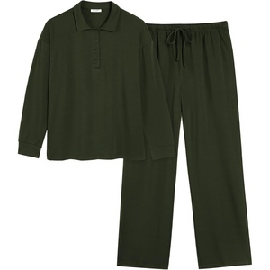 image:imageEkouaer Lounge Sets for Women 2 Piece Outfits 2024 Long Sleeve Top with Pants Sweatsuit Tracksuit SXXLArmy Green