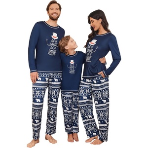 image:imageEkouaer Matching Family Sets Christmas Pajamas Set Xmas PJS Sleepwear Soft Christmas Matching JammiesBlue Snowman