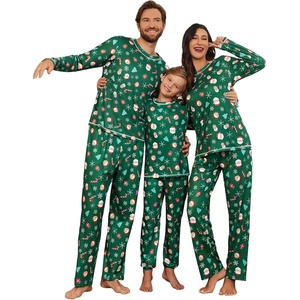 image:imageEkouaer Matching Family Sets Christmas Pajamas Set Xmas PJS Sleepwear Soft Christmas Matching JammiesGreen Santa