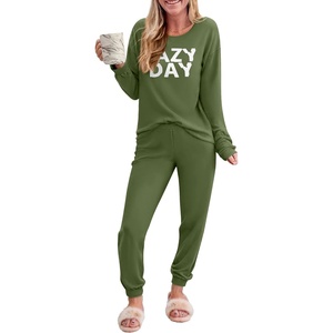 image:imageEkouaer Pajama Sets for Women 2 Piece Plaid Pjs Long Sleeve Lounge Sets Comfy Gingham Nightwear with PocketsArmy Green