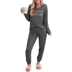 image:imageEkouaer Pajama Sets for Women 2 Piece Plaid Pjs Long Sleeve Lounge Sets Comfy Gingham Nightwear with PocketsDark Gray