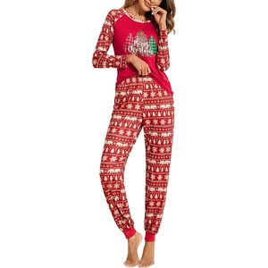 image:imageEkouaer Womens Pajama Set Christmas Pjs Long Sleeve Print Tops and Pajamas Pants Soft Sleepwear SetPat10christmas Tree3
