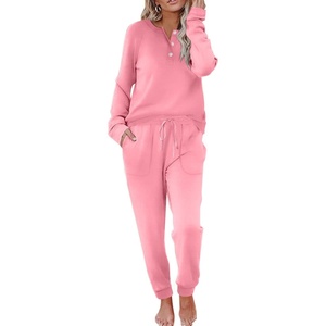 image:imageEkouaer Womens Pajamas Long Sleeve Jogger Sets Comfy Pjs Soft Loungewear 2 Piece Lounge Sets with Pockets SXXLRose