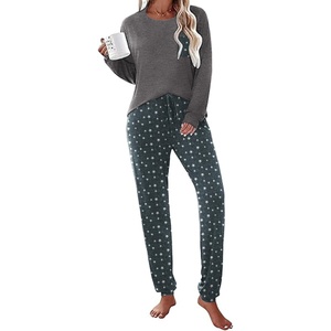 image:imageEkouaer Womens Pajamas Set Long Sleeve Christmas PJ Sets Soft Lounge Set for Women Sleepwear Joggers with PocketsStars