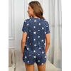 image:imageEkouaer 2 Pack Pajamas Short Sleeve Top with Shorts Sets Comfy Pjs Lounge Sets Sleepwear for WomenStarCat