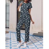 image:imageEkouaer 2 Pack Pajamas for Women Set Short Sleeve Sleepwear Top and Pants Pjs Soft Printed Lounge Sets with PocketsBlackGrey Star
