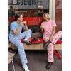 image:imageEkouaer 2 Pack Pajamas for Women Set Short Sleeve Sleepwear Top and Pants Pjs Soft Printed Lounge Sets with PocketsBlue FlowersPlaid Flowers