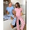 image:imageEkouaer 2 Pack Pajamas for Women Set Short Sleeve Sleepwear Top and Pants Pjs Soft Printed Lounge Sets with PocketsBlue FlowersPlaid Flowers