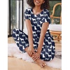 image:imageEkouaer 2 Pack Pajamas for Women Set Short Sleeve Sleepwear Top and Pants Pjs Soft Printed Lounge Sets with PocketsGrey CatsBlack Dogs