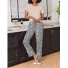 image:imageEkouaer 2 Pack Pajamas for Women Set Short Sleeve Sleepwear Top and Pants Pjs Soft Printed Lounge Sets with PocketsPink Grey StarNavy Blue Star