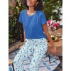image:imageEkouaer 2 Pack Pajamas for Women Set Short Sleeve Sleepwear Top and Pants Pjs Soft Printed Lounge Sets with PocketsPurple FlowerBlue Flower