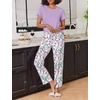 image:imageEkouaer 2 Pack Pajamas for Women Set Short Sleeve Sleepwear Top and Pants Pjs Soft Printed Lounge Sets with PocketsPurple FlowerBlue Flower