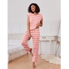 image:imageEkouaer 2 Packs Pajamas for Women Set Cap Sleeve Top and Pants Soft Sleepwear Comfy Pjs Set with Pockets LoungewearGrey CatsPink Stripe